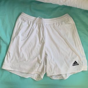White Athletic Adidas Shorts with white stripes